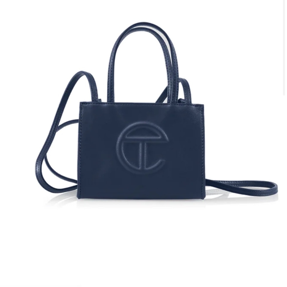 NEW Telfar Small Shopper Navy Leather Crossbody Purse Mini Bag TF-912-NV-S NWT